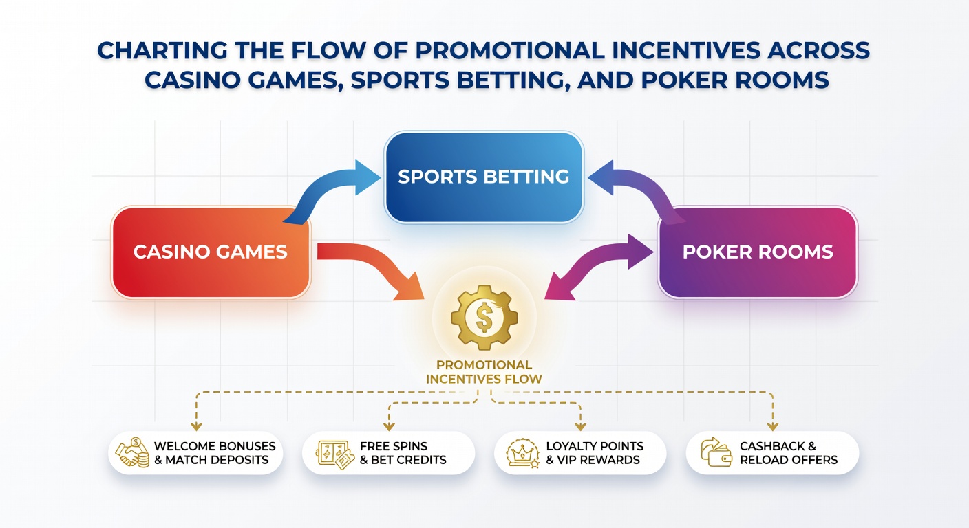 Visualisierung der Bonusflüsse zwischen Slots, Sportwetten und Poker mit Fokus auf sequenzielle Anreize